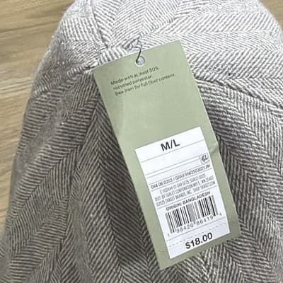 Goodfellow & Co Men's Gray Herringbone Lined Newsboy Cap Hat Size M/L Casual - Thumbnail 3