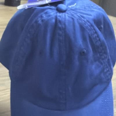 Men's Blue Solid Adjustable Baseball Cap Hat One Size Casual - Thumbnail 2