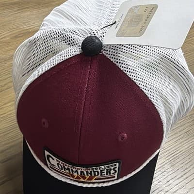NFL Team Apparel Washington Commanders NFL Mesh Trucker Cap Hat One Size - Thumbnail 3
