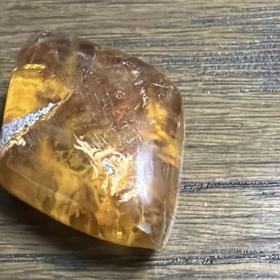 Polished Brown/Amber Crystal Mineral Stone Specimen, Amber-Colored Specimen - Thumbnail 4