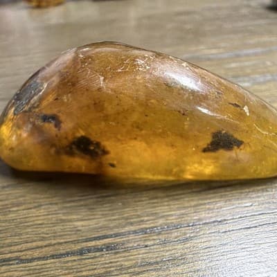 Amber Polished Tumbled Crystal Mineral Specimen with Inclusions for Collectors - Thumbnail 4