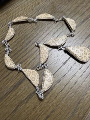 Natural Fossil Coral Statement Necklace | Handmade Artisan Jewelry | 925 Silver - Thumbnail 3