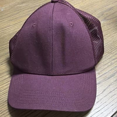 Pro Player Burgundy Solid Mesh Back Trucker Hat Cap One Size NW Imperfections - Thumbnail 3
