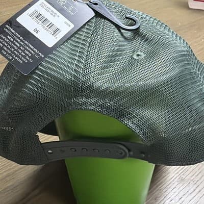 Men's Green Solid Mesh Back Adjustable Snapback Baseball Cap Hat One Size - Thumbnail 2