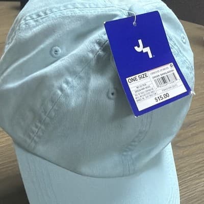 JM Men's Light Blue Solid Baseball Cap Hat One Size Casual Style Headwear - Thumbnail 2