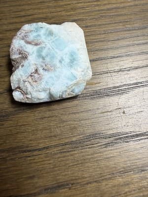 Larimar Light Blue/White Rough Cabochon Stone Mineral Specimen for Cabbing 4g - Thumbnail 4