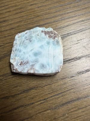 Larimar Light Blue/White Rough Cabochon Stone Mineral Specimen for Cabbing 4g - Thumbnail 2