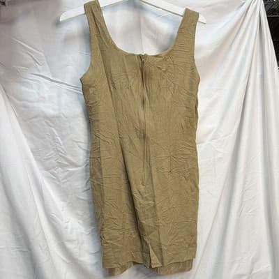 J.S.J. Petites Women's Beige Sheath Scoop Neck Sleeveless Knee Dress 10P - Thumbnail 4