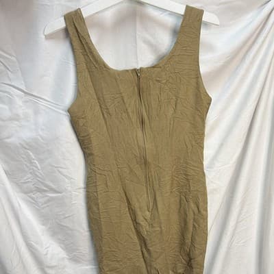 J.S.J. Petites Women's Beige Sheath Scoop Neck Sleeveless Knee Dress 10P - Thumbnail 2
