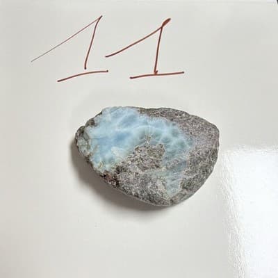 Blue Larimar Mineral Crystal Slab Slice Specimen on Matrix Rough Display Piece - Thumbnail 7