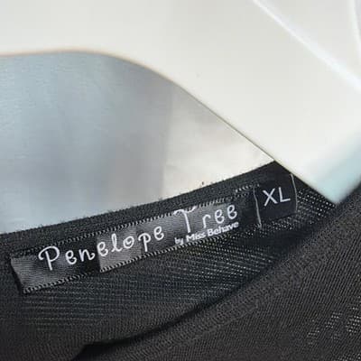 Penelope Tree Women’s Black Fit & Flare Stretch Knit Round Neck Dress XL - Thumbnail 3