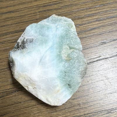 Light Blue Larimar/Green & White Rough Mineral Rock Slab Chunk Specimen - Thumbnail 4