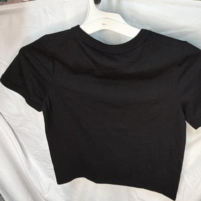 Art Class Girls Black Crew Neck Short Sleeve Solid Cotton Blend T-Shirt S 6/7 - Thumbnail 4