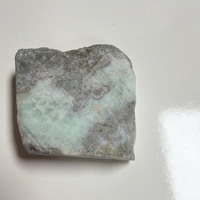 Blue Larimar & White Lapidary Stone Slab Rough Cut, Marked "A" - Thumbnail 10