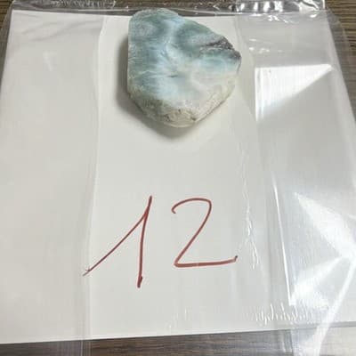 Light Blue Larimar/Green & White Rough Mineral Rock Slab Chunk Specimen - Thumbnail 8