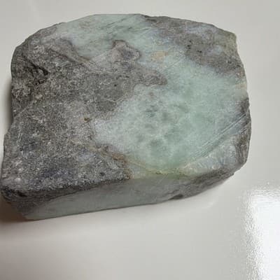 Blue Larimar & White Lapidary Stone Slab Rough Cut, Marked "A" - Thumbnail 11