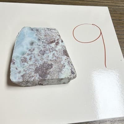 Larimar Rough Natural Blue/White/Pink Mineral Specimen Display Stone Slab - Thumbnail 8
