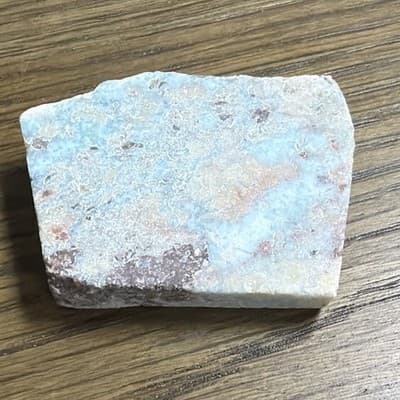 Blue Larimar & White Lapidary Stone Slab Rough Cut, Marked "A" - Thumbnail 2