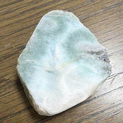 Light Blue Larimar/Green & White Rough Mineral Rock Slab Chunk Specimen - Thumbnail 6