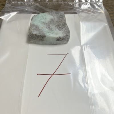 Blue Larimar & White Lapidary Stone Slab Rough Cut, Marked "A" - Thumbnail 13