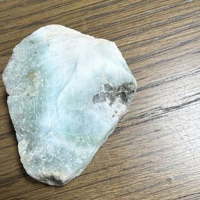 Light Blue Larimar/Green & White Rough Mineral Rock Slab Chunk Specimen - Thumbnail 3