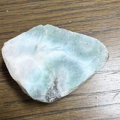Light Blue Larimar/Green & White Rough Mineral Rock Slab Chunk Specimen - Thumbnail 5