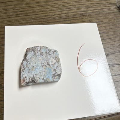 Blue Larimar & White Lapidary Stone Slab Rough Cut, Marked "A" - Thumbnail 5