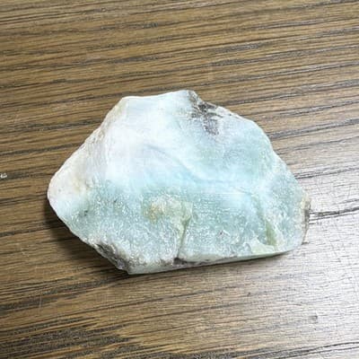 Light Blue Larimar/Green & White Rough Mineral Rock Slab Chunk Specimen - Thumbnail 2