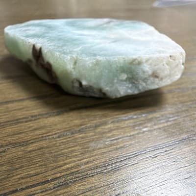 Light Blue Larimar/Green & White Rough Mineral Rock Slab Chunk Specimen - Thumbnail 7