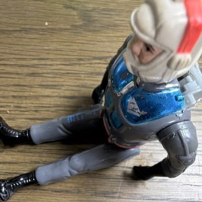 1988 Pilot Action Figure w/ Helmet & Backpack Gray Blue Black White Red Plastic - Thumbnail 3
