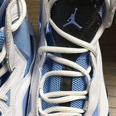 Jordan Air Jordan True Flight UNC Mid Top Basketball Sneakers White Blue Black - Thumbnail 4