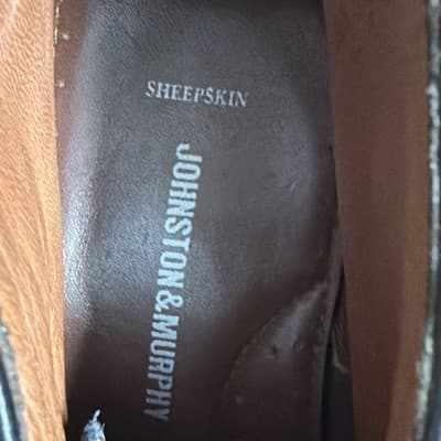 Johnston & Murphy Men’s Black Leather Oxford Dress Shoes Sheepskin 9.5M 25-2021 - Thumbnail 2