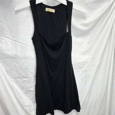 Qinsen Women's Black Cowl Neck Sleeveless Solid Pullover Tank Top S - Thumbnail 3