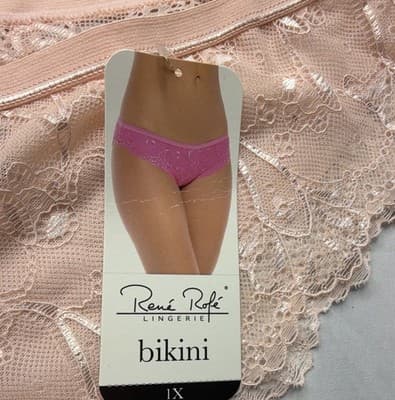 René Rofé Lingerie Women's Bikini Panties 1X Pink Floral Lace 1-Pack MPN - Thumbnail 2