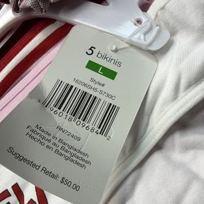 René Rofé Bikini Panties L Multicolor Striped Christmas 16206SH5-S730C - Thumbnail 2