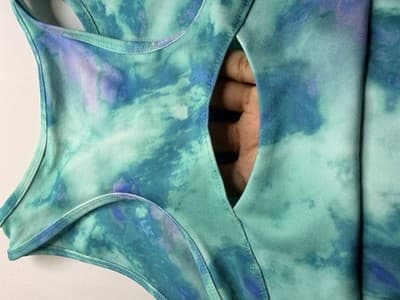 Xersion Women’s 2XL Tie-Dye Sports Bra Wireless Turquoise Blue Purple - Thumbnail 2