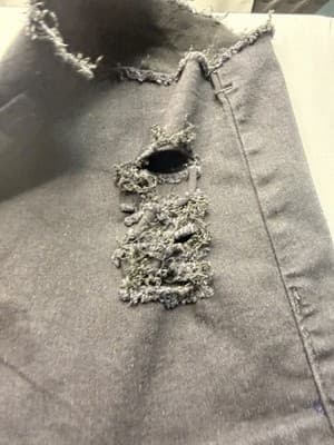Women's Gray Denim Cut-Off Shorts 9/10 Distressed Frayed Hem 5-Pocket Button - Thumbnail 8