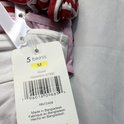 René Rofé Women's Bikini Panties M Multicolor Striped Elf 5 Pack - Thumbnail 2