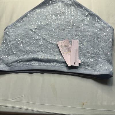 Set Wild Fable Sequin Embellished High Rise Baby Blue Panties Bloomers- Size M - Thumbnail 9