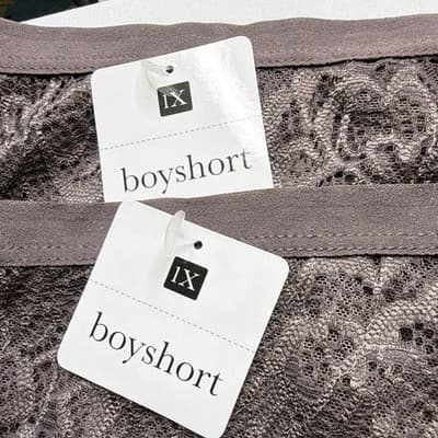2 René Rofé Women's Boyshort Panties 2X Black Floral Lace Bow - Thumbnail 10