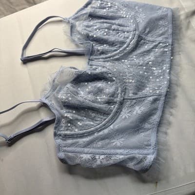 Set Wild Fable Sequin Embellished High Rise Baby Blue Panties Bloomers- Size M - Thumbnail 12