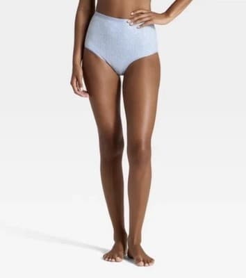 Set Wild Fable Sequin Embellished High Rise Baby Blue Panties Bloomers- Size M - Thumbnail 5
