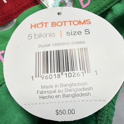Hot Bottoms Bikini Panties 5 Pack S Christmas MPN 13909H5-S588A - Thumbnail 3