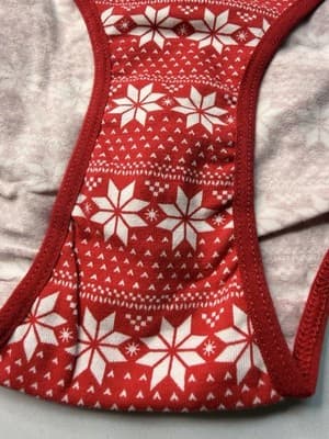 René Rofé Women's Bikini Panties M Red/White Snowflake Christmas MPN 16206-5692A - Thumbnail 4