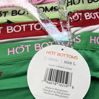 Hot Bottoms Women's Bikini Panties 5 Pack L Multicolor Striped - Thumbnail 3