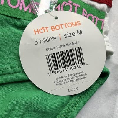 Hot Bottoms Women's Bikini Panties 5 Pack M Multicolor Christmas Holiday Logo - Thumbnail 2