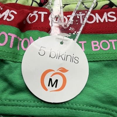 Hot Bottoms Women's Bikini Panties 5 Pack M Multicolor Christmas Holiday Logo - Thumbnail 3