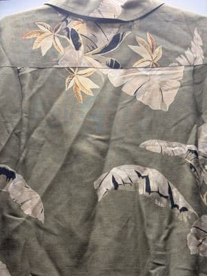 Nautica Men’s XXL Green Floral Long Sleeve Button-Up Linen Rayon Spread Collar - Thumbnail 3