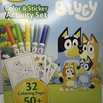 Crayola Bluey Color & Sticker Activity Set, 32 Coloring Pages, 50+ Stickers - Thumbnail 4