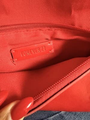 Forever 21 Red Solid Wristlet Clutch w/ Gold Ring Handle Zip Snap Closure - Thumbnail 2